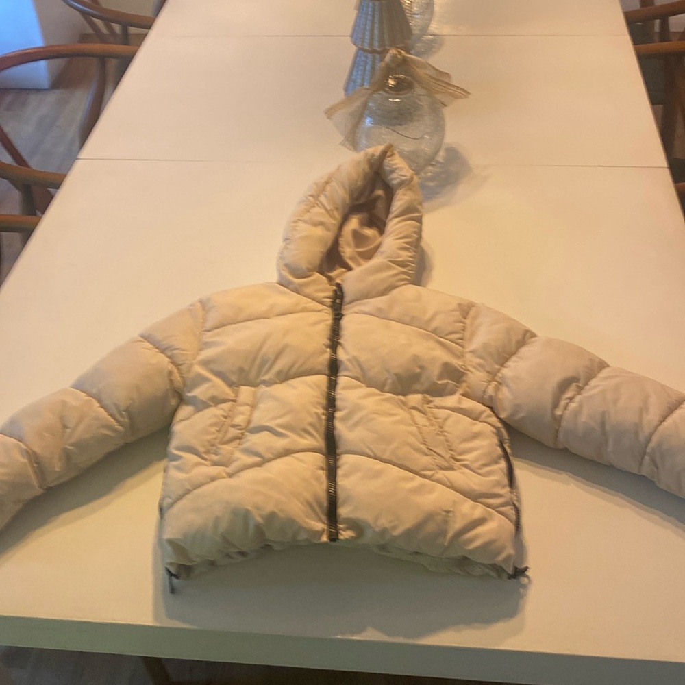 Zara kids, size 9, cream puffer coat